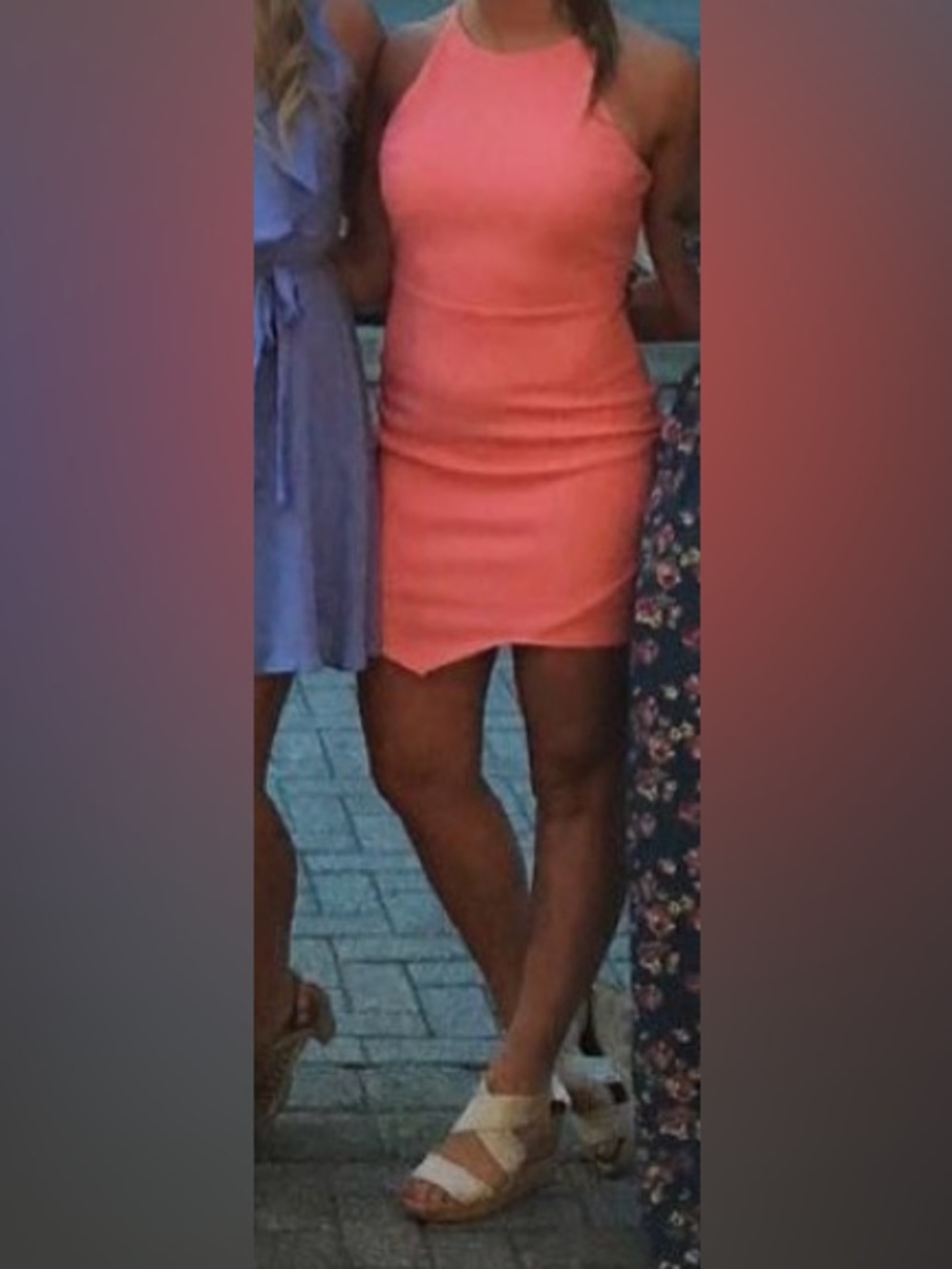 Women’s M Asymmetrical Sleeveless Peach Dress
